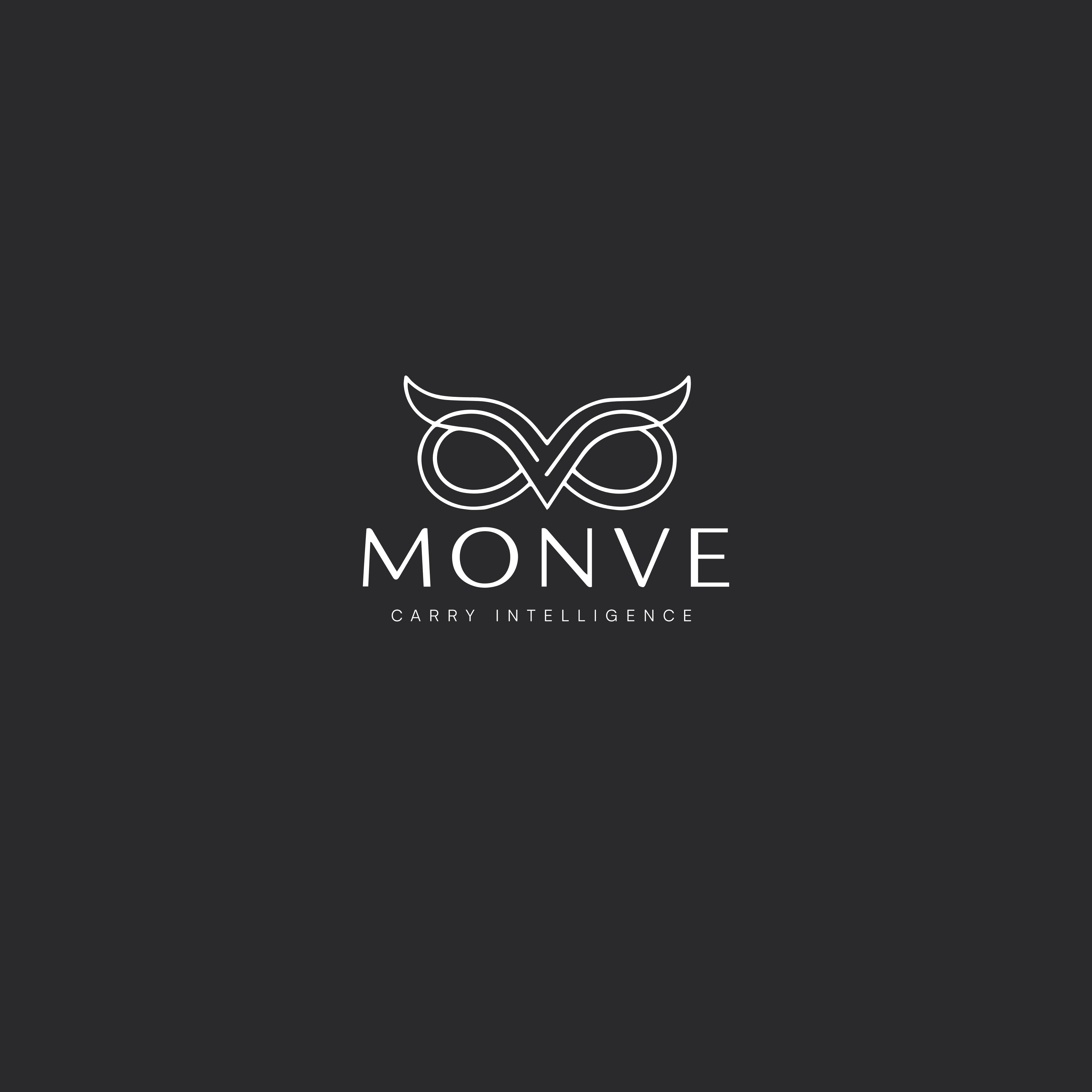 MONVE primary logo lockup on charcoal